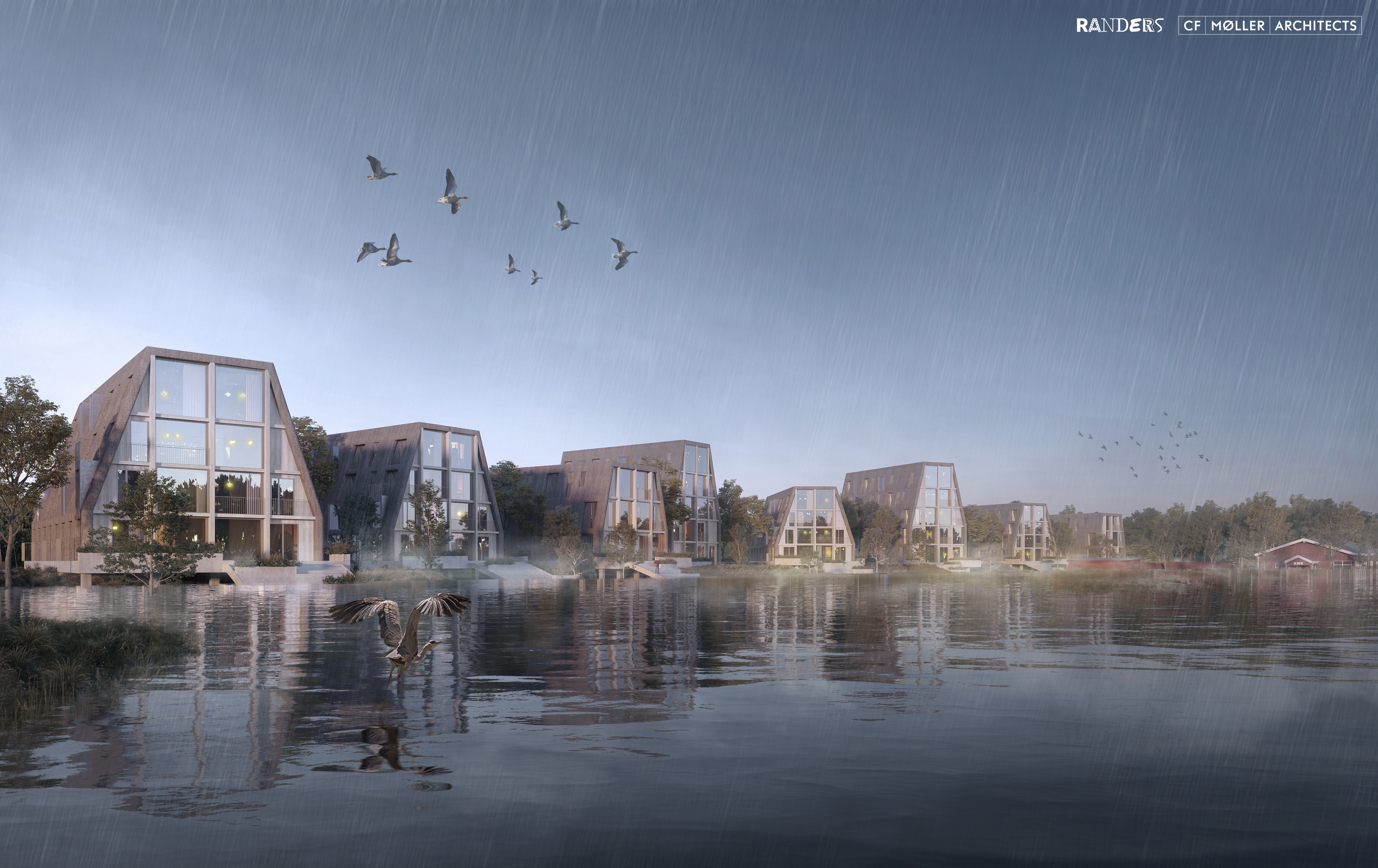 Visualisering af hvordan der vil se ud ved Brotoften ved stormflod.