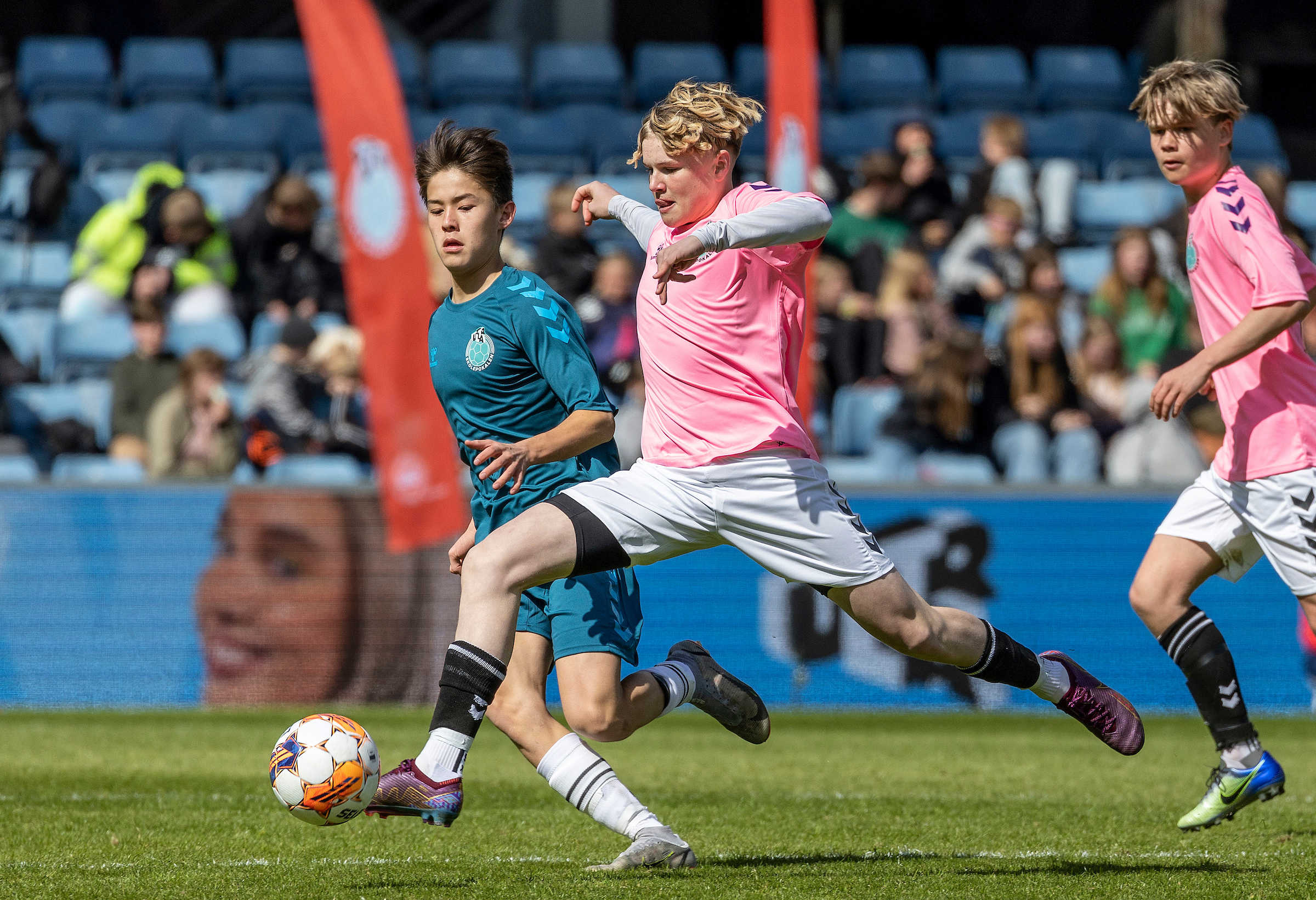 Sidst der var Ultra Skolepokalen i Randers var i 2023, hvor Johannesskolen fra København vandt 1 - 0 over Hjalleseskolen fra Odense ved drengefinalen. Foto: Anders Kjærbye